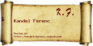 Kandel Ferenc névjegykártya
