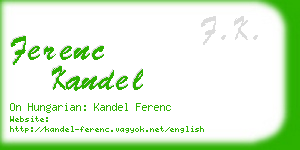 ferenc kandel business card